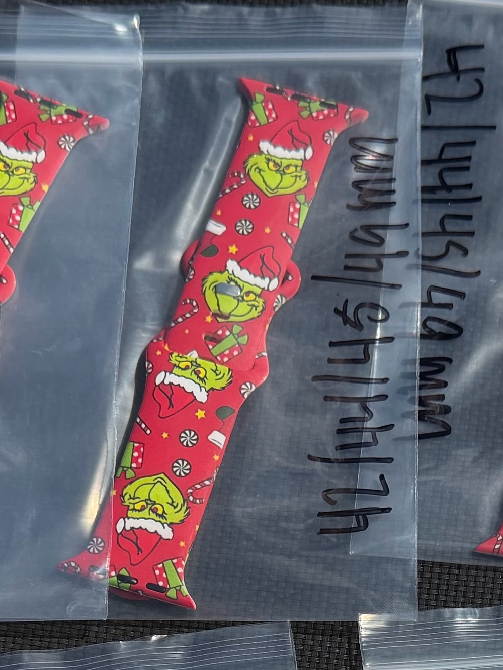 Holiday Grinch Silicone Watch Band - Red & Black 42-49mm